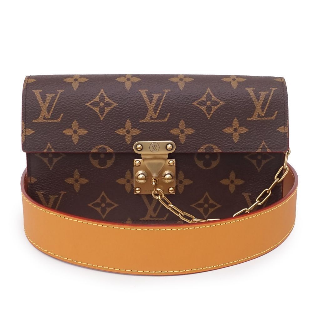 S Lock Pouch Monogram Brown GM Chain Clutch Bag Waist Bag Belt Bag Handbag